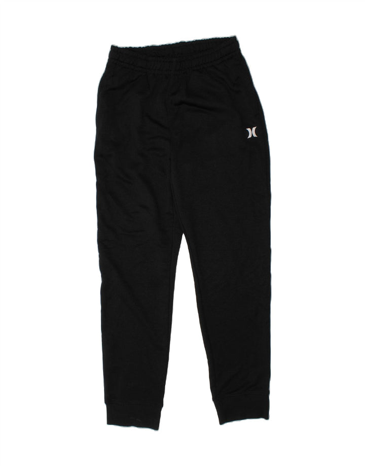 HURLEY Boys Tracksuit Trousers Joggers 12-13 Years Large Black Polyester Vintage Hurley and Second-Hand Hurley from Messina Hembry 