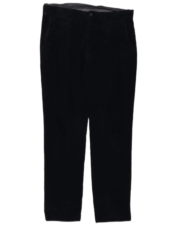 Tommy Hilfiger Mens Straight Corduroy Trousers W34 L32 Navy Blue Cotton