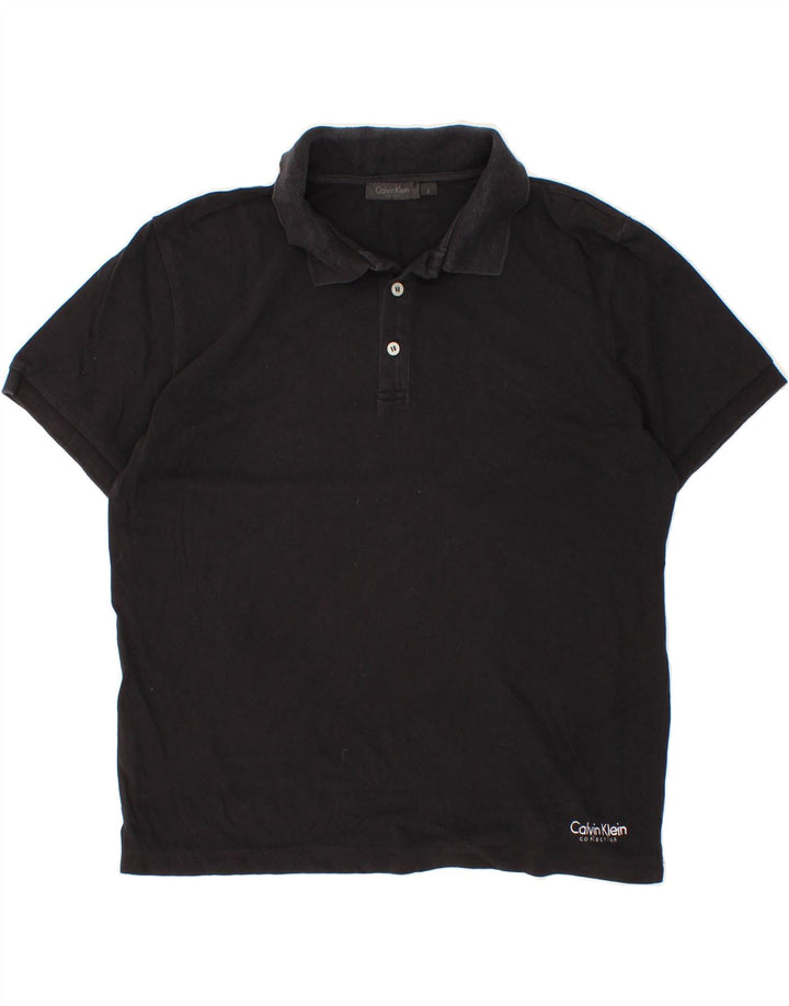 CALVIN KLEIN Mens Polo Shirt Large Black Cotton Vintage Calvin Klein and Second-Hand Calvin Klein from Messina Hembry 
