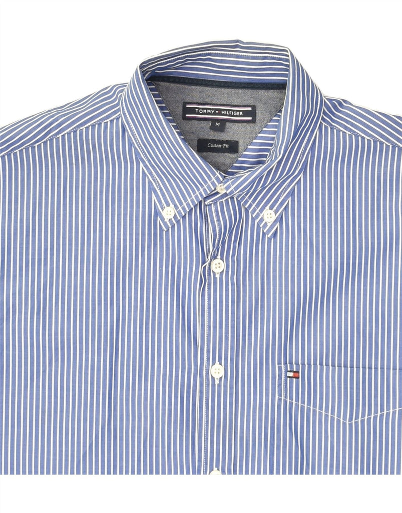 TOMMY HILFIGER Mens Custom Fit Shirt Medium Blue Pinstripe Cotton | Vintage Tommy Hilfiger | Thrift | Second-Hand Tommy Hilfiger | Used Clothing | Messina Hembry 