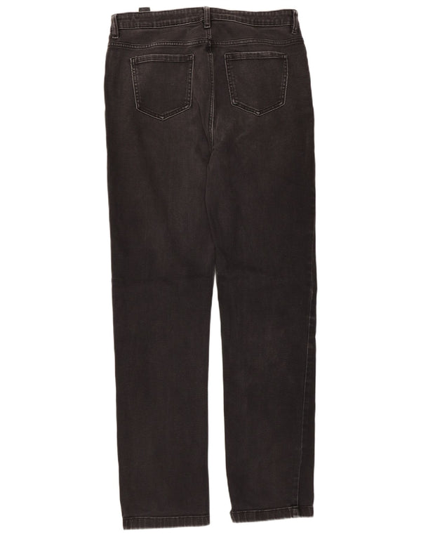 Marks & Spencer Womens Straight Jeans UK 14 Large W32 L31 Black Cotton