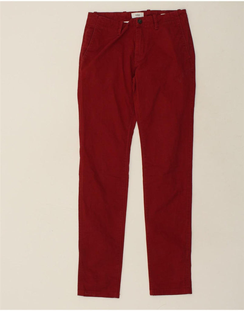 JULES Womens Slim Chino Trousers EU 38 Medium W30 L34 Red Cotton | Vintage Jules | Thrift | Second-Hand Jules | Used Clothing | Messina Hembry 