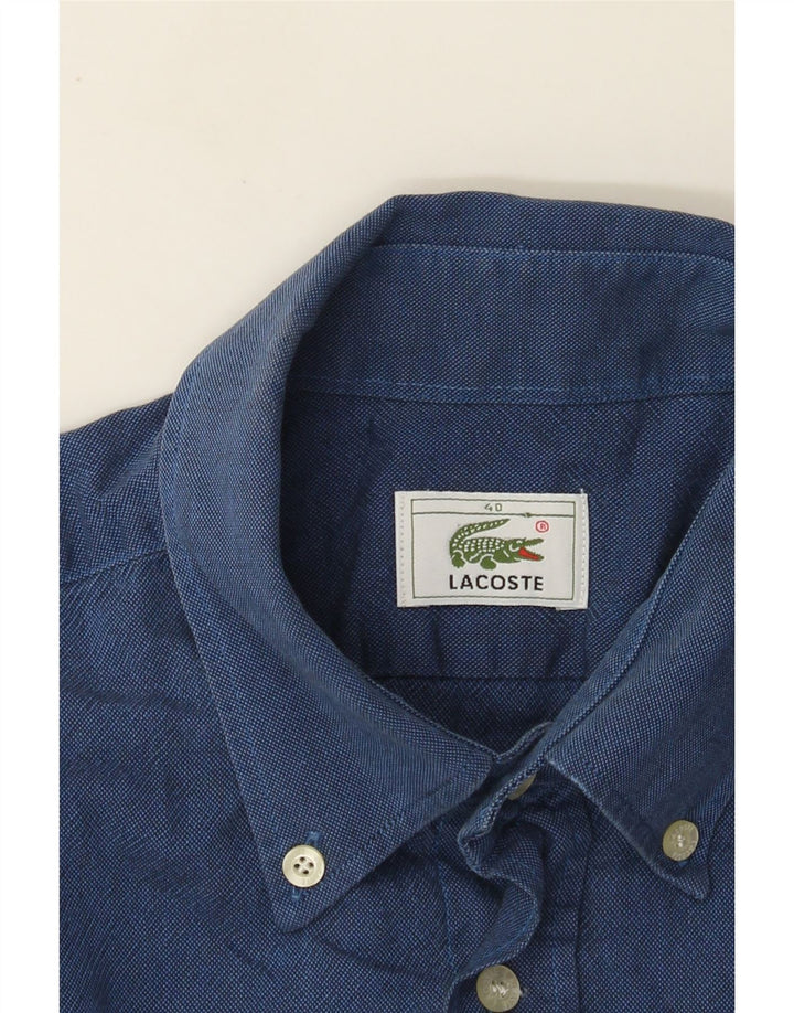 Lacoste Mens Shirt Size 40 Medium Navy Blue