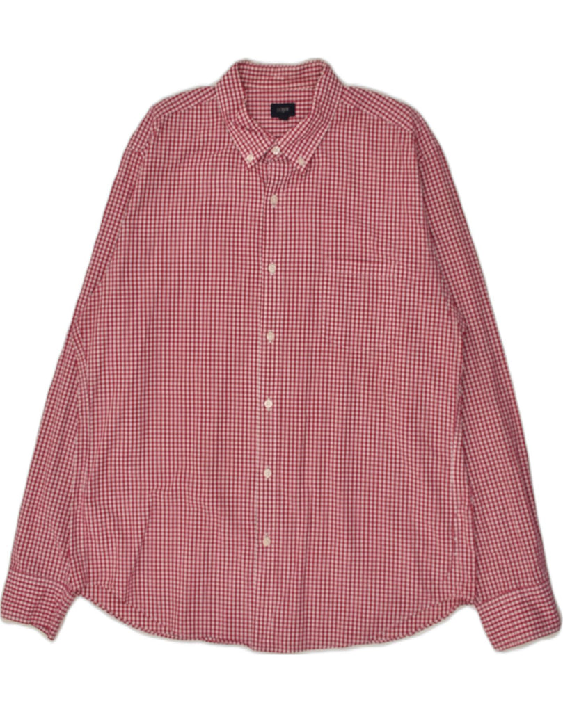 J. CREW Mens Shirt XL Red Gingham Cotton | Vintage J. Crew | Thrift | Second-Hand J. Crew | Used Clothing | Messina Hembry 