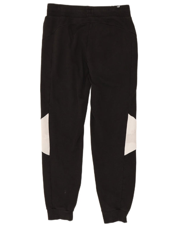 Puma Mens Tracksuit Trousers Joggers Medium Black Colourblock Cotton