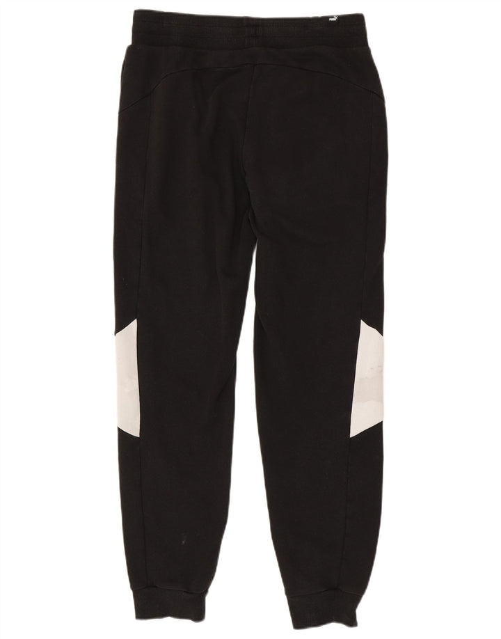 Puma Mens Tracksuit Trousers Joggers Medium Black Colourblock Cotton