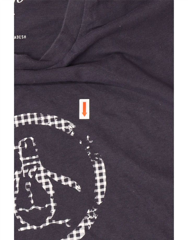 PENGUIN Womens Graphic T-Shirt Top UK 16 Large Navy Blue Cotton