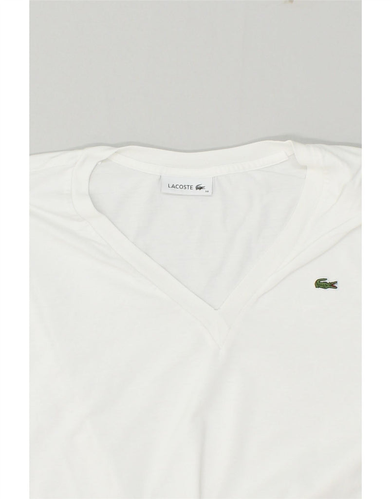 LACOSTE Womens T-Shirt Top Size 38 Medium White Cotton | Vintage Lacoste | Thrift | Second-Hand Lacoste | Used Clothing | Messina Hembry 