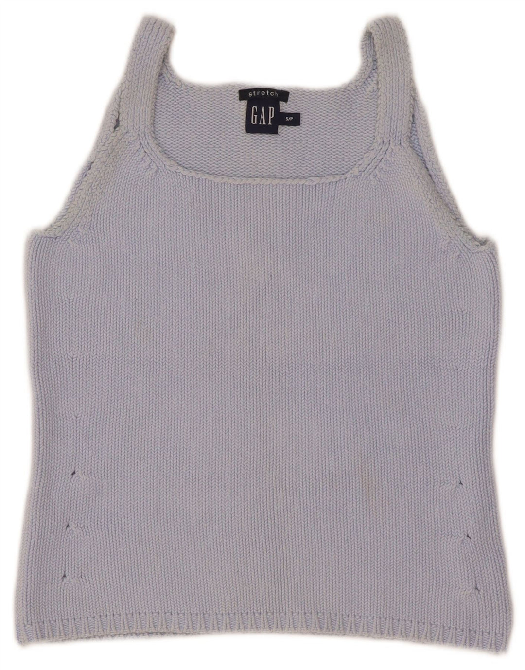 Gap Womens Crop Knit Cami Top UK 8 Small Blue Cotton