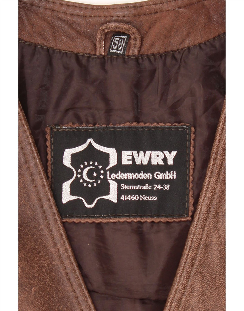 VINTAGE Mens Leather Gilet UK 40 Large Brown Leather Vintage Vintage and Second-Hand Vintage from Messina Hembry 