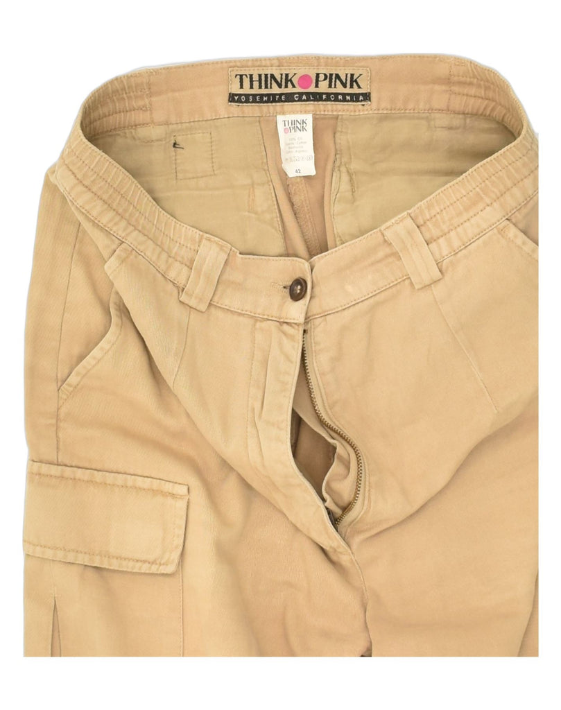 THINK PINK Womens Cargo Shorts IT 42 Medium W28 Beige Cotton | Vintage Think Pink | Thrift | Second-Hand Think Pink | Used Clothing | Messina Hembry 