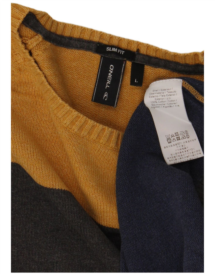 O'Neill Mens Crew Neck Jumper Sweater Large Multicoloured Colourblock