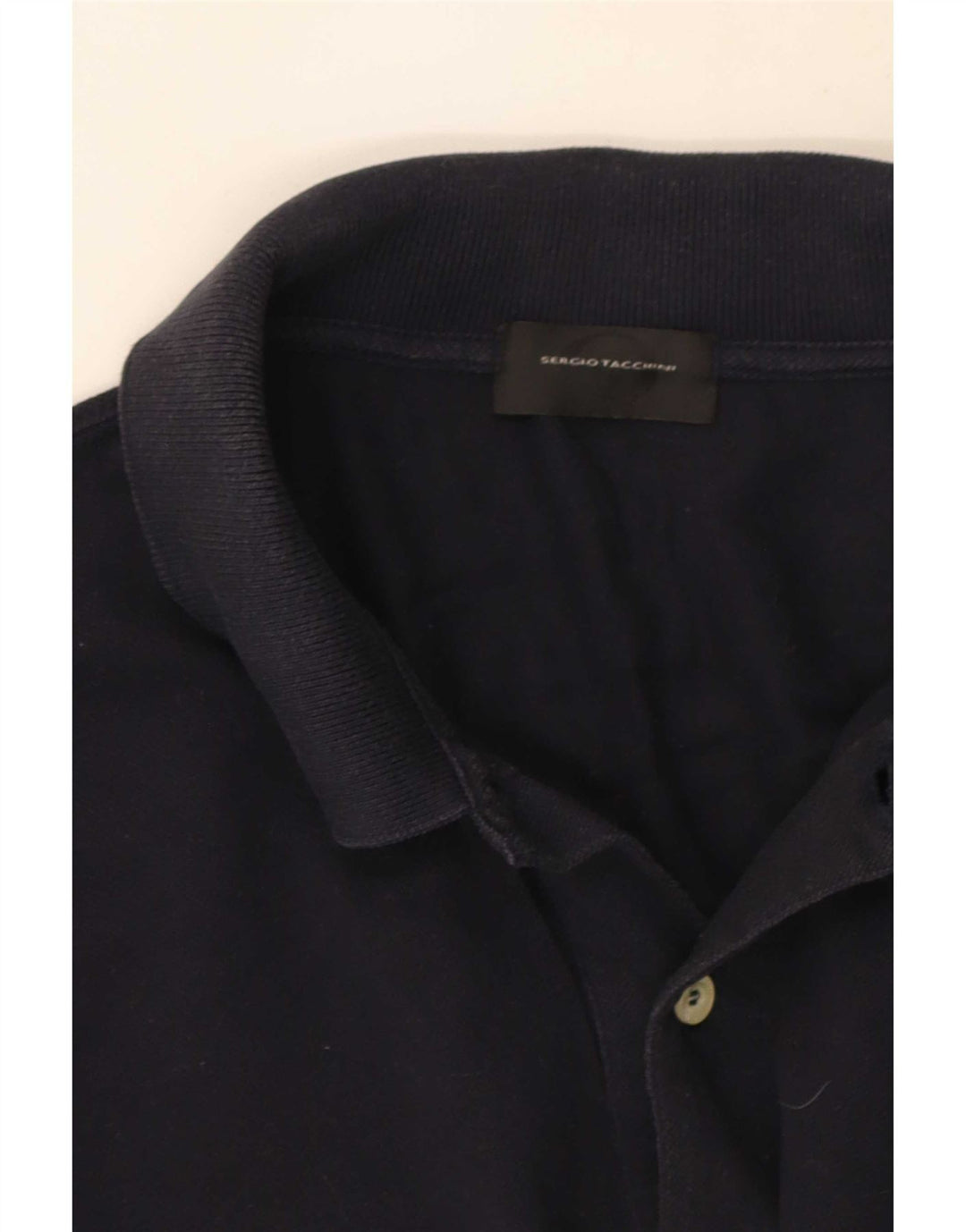 Sergio Tacchini Mens Long Sleeve Polo Shirt Large Navy Blue