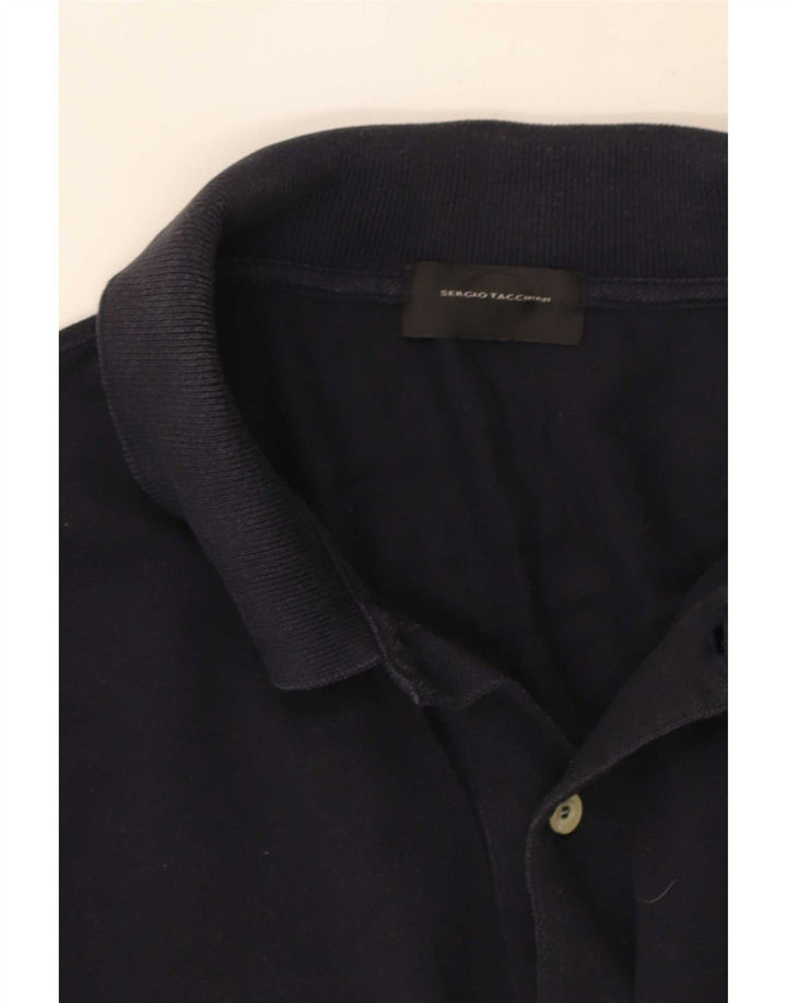 Sergio Tacchini Mens Long Sleeve Polo Shirt Large Navy Blue