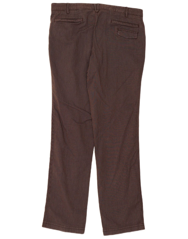 Massimo Dutti Mens Chino Trousers IT 44 Large W34 L34 Brown Pinstripe