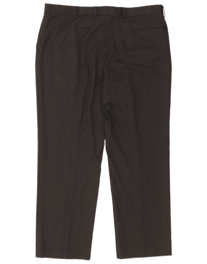 Marks & Spencer Mens Straight Suit Trousers W38 L29 Black Polyester