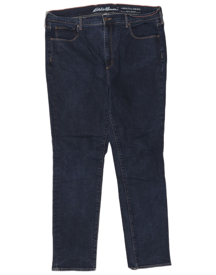 Eddie Bauer Womens High Rise Straight Jeans US 20 3XL W40 L30 Navy Blue