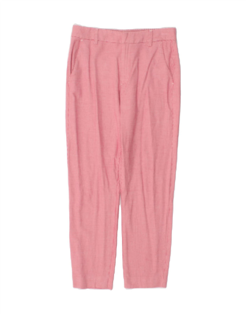 MASSIMO DUTTI Womens Chino Trousers EU 34 2XS W24 L24 Pink Houndstooth Vintage Massimo Dutti and Second-Hand Massimo Dutti from Messina Hembry 
