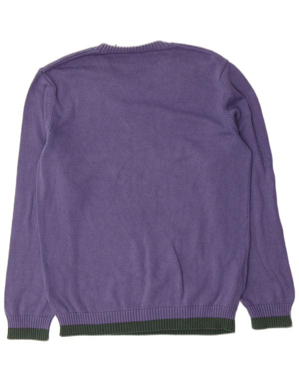 U.S. Polo Assn. Mens Crew Neck Jumper Sweater XL Purple Colourblock Cotton