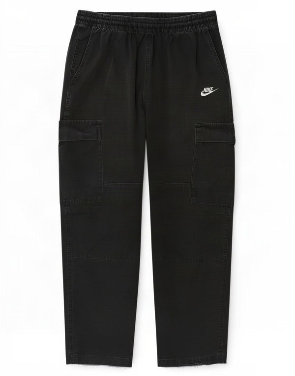 Nike Mens Straight Cargo Trousers Medium W30 L28 Navy Blue Striped Cotton