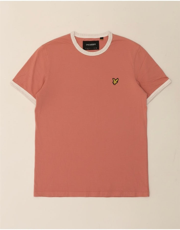 Lyle & Scott Mens T-Shirt Top Small Pink Cotton