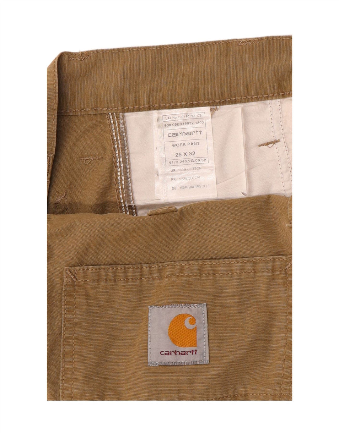 Carhartt Mens Workwear Capri Chino Trousers W26 L17 Khaki Cotton