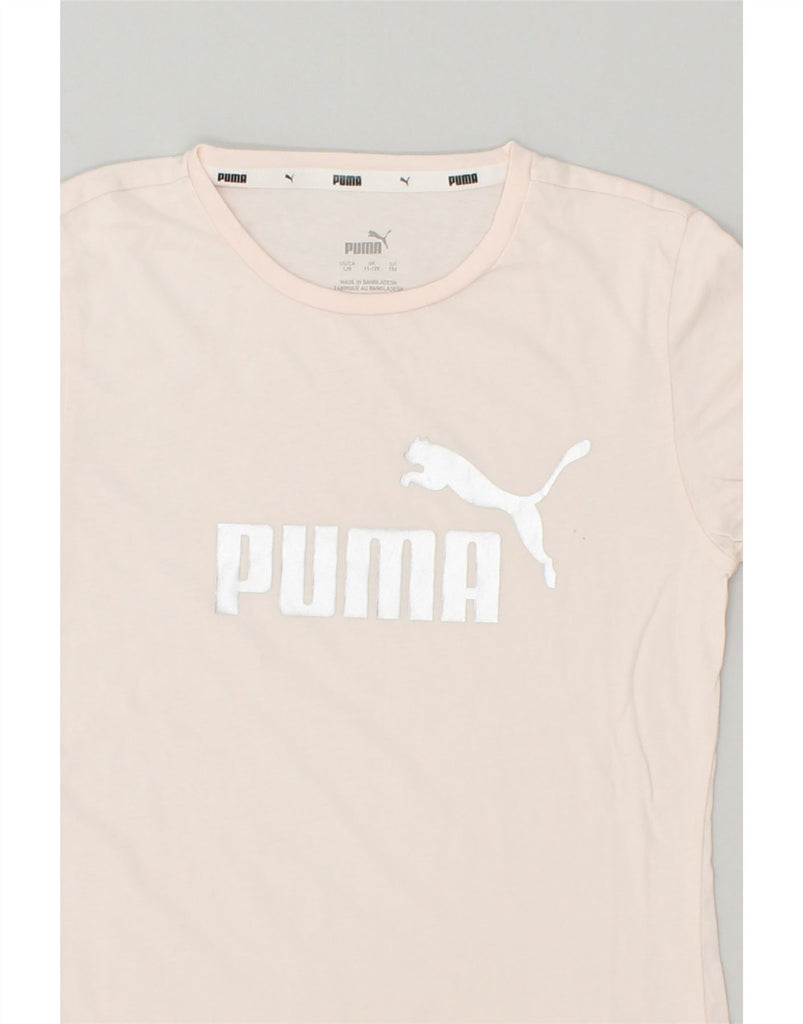 PUMA Girls Graphic T-Shirt Top 11-12 Years Pink Cotton | Vintage Puma | Thrift | Second-Hand Puma | Used Clothing | Messina Hembry 