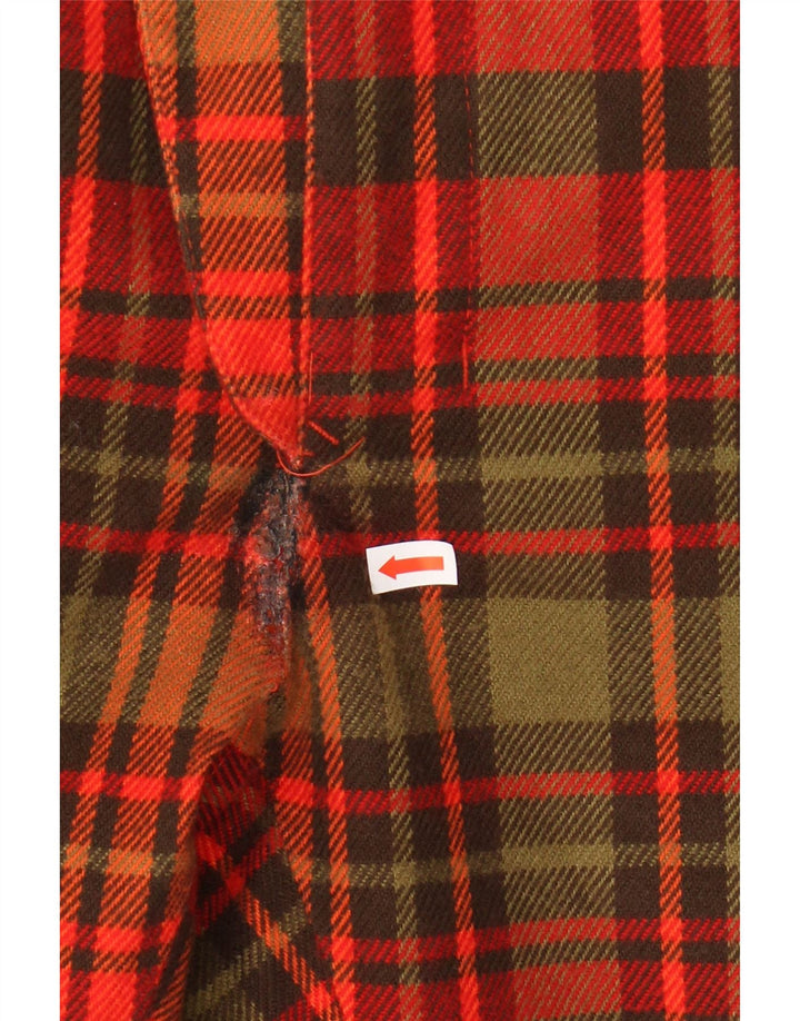 VINTAGE Mens Bootcut Windbreaker Trousers Small W29 L32 Red Check Acrylic