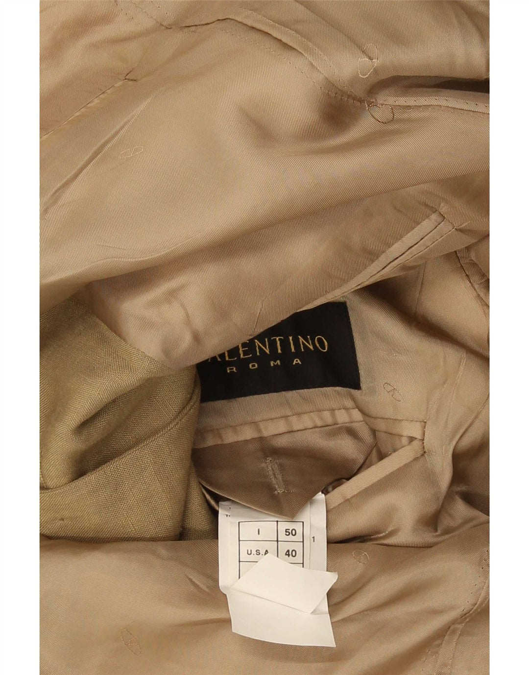 Valentino Mens 3 Button Blazer Jacket IT 50 Large Khaki Linen