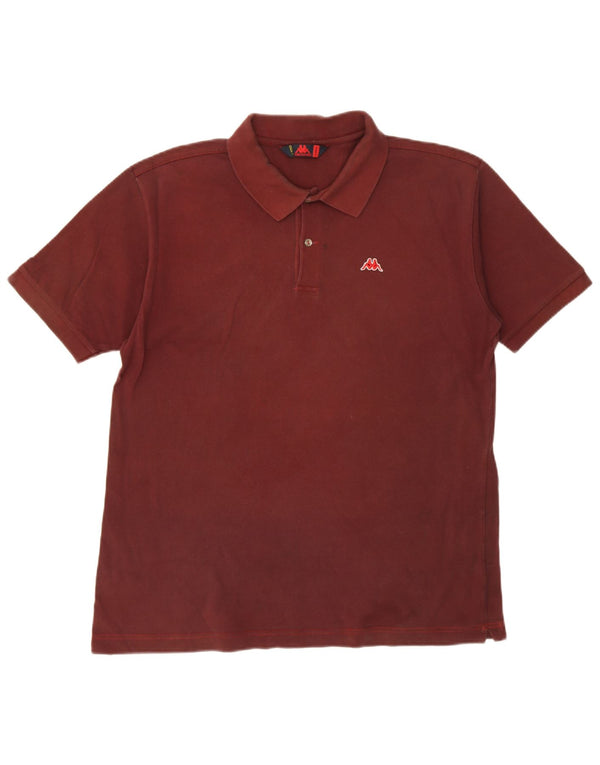 Kappa Mens Polo Shirt XL Maroon Cotton