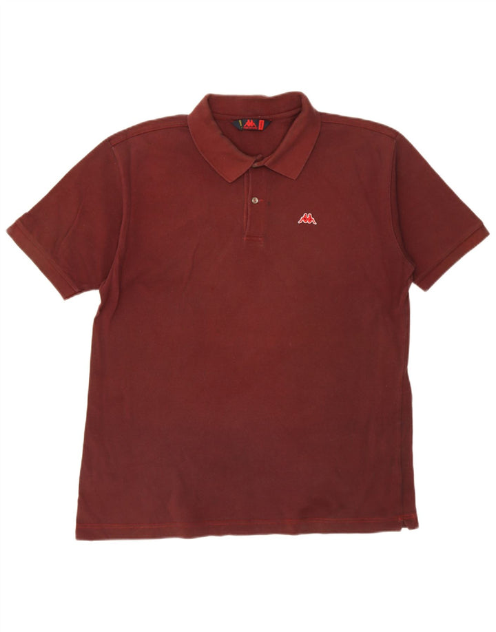 Kappa Mens Polo Shirt XL Maroon Cotton