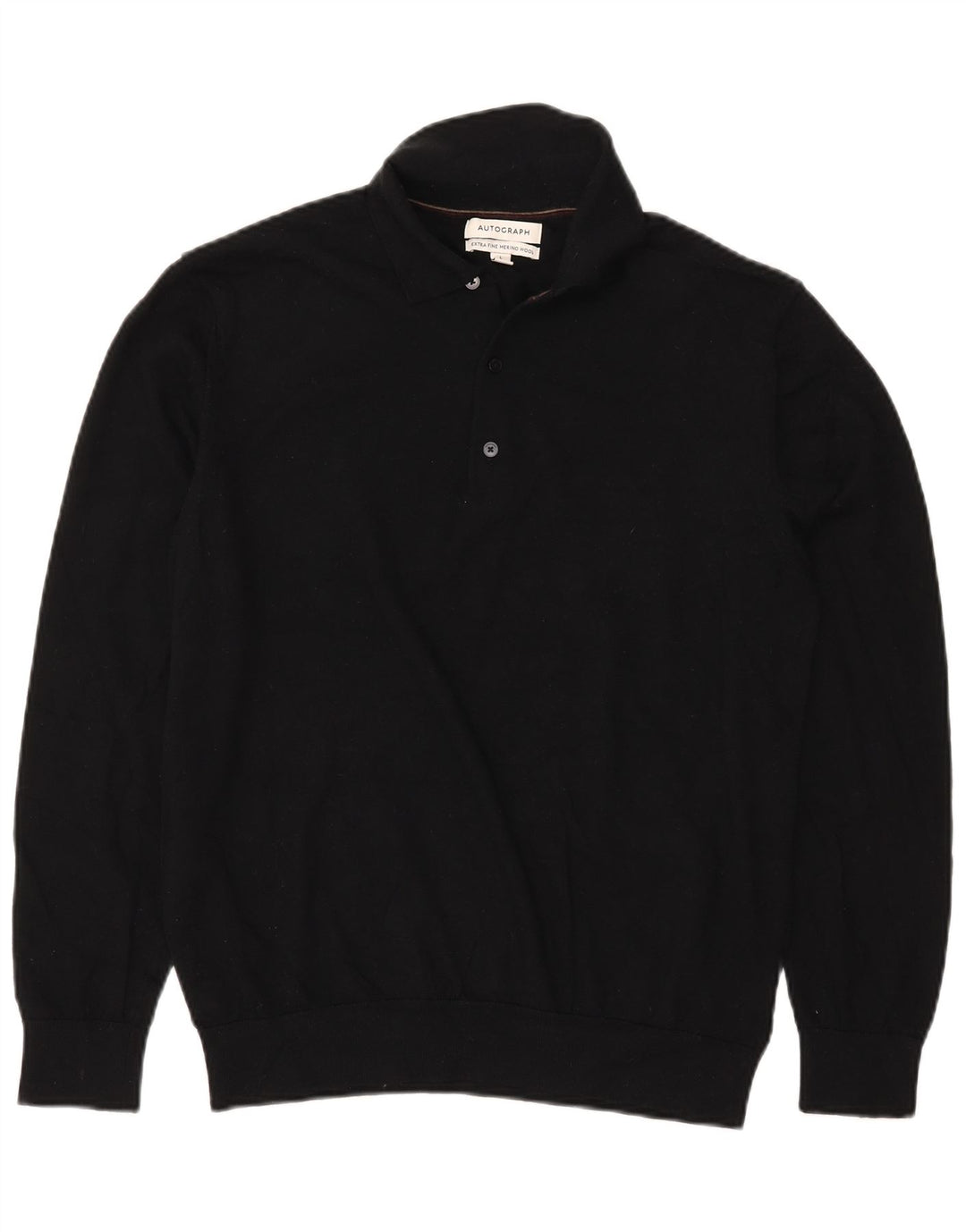 Marks & Spencer Mens Autograph Polo Neck Jumper Sweater Large Black