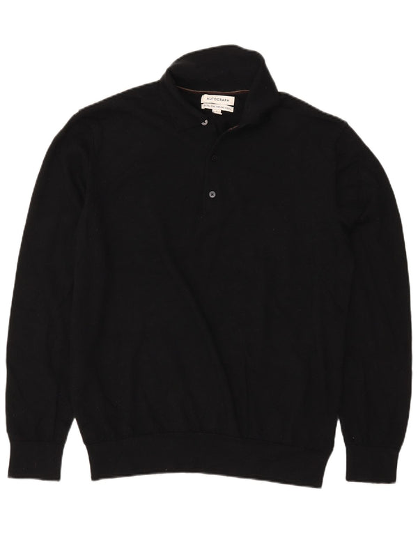 Marks & Spencer Mens Autograph Polo Neck Jumper Sweater Large Black