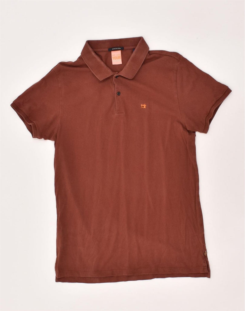 SCOTCH & SODA Mens Polo Shirt Large Brown Cotton | Vintage Scotch & Soda | Thrift | Second-Hand Scotch & Soda | Used Clothing | Messina Hembry 