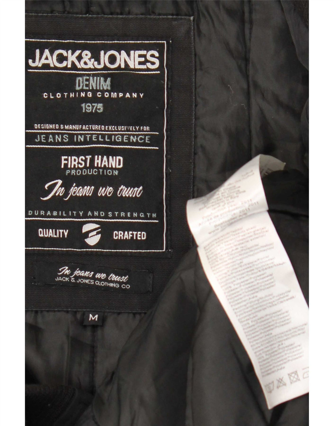 Jack & Jones Mens Bomber Jacket UK 38 Medium Black Polyester