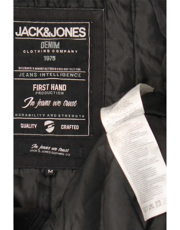 Jack & Jones Mens Bomber Jacket UK 38 Medium Black Polyester
