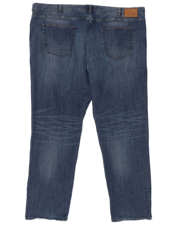 Hugo Boss Mens Straight Jeans W48 L34 Blue Cotton