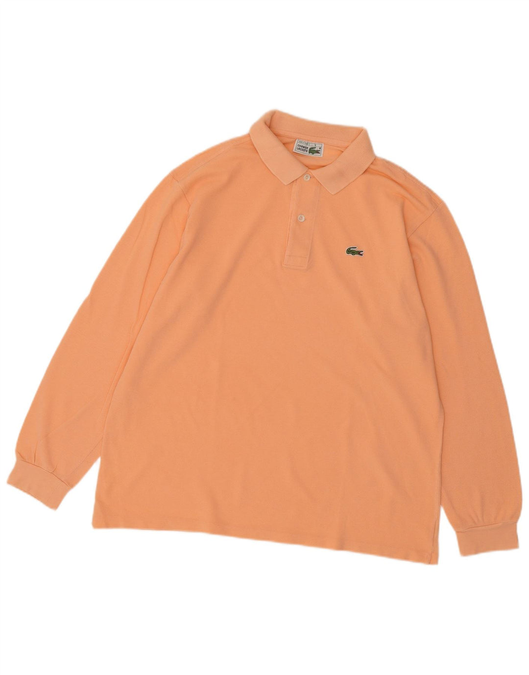 Lacoste Mens Long Sleeve Polo Shirt Size 5 Large Orange Cotton