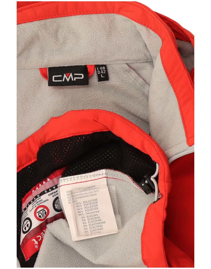 CMP Womens Hooded Windbreaker Jacket EU 42 Large Orange Polyester