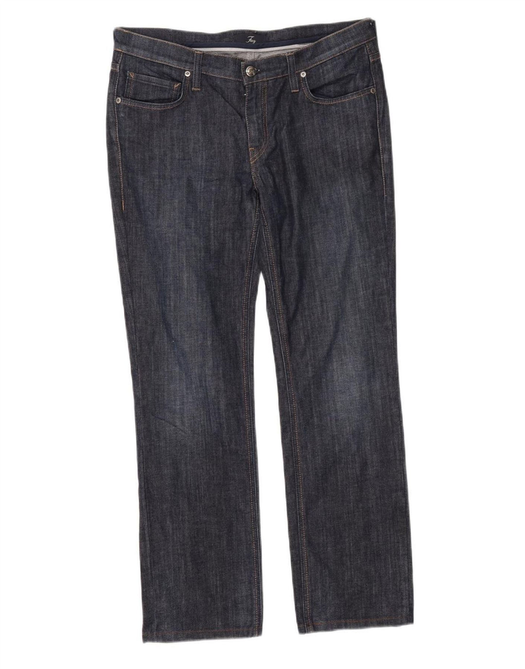 Fay Womens Straight Jeans W32 L28 Navy Blue Cotton