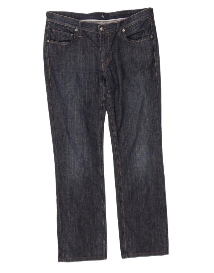 Fay Womens Straight Jeans W32 L28 Navy Blue Cotton