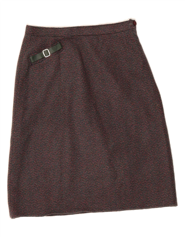 VINTAGE Womens A-Line Skirt W32 Large Burgundy Flecked Vintage Vintage and Second-Hand Vintage from Messina Hembry 