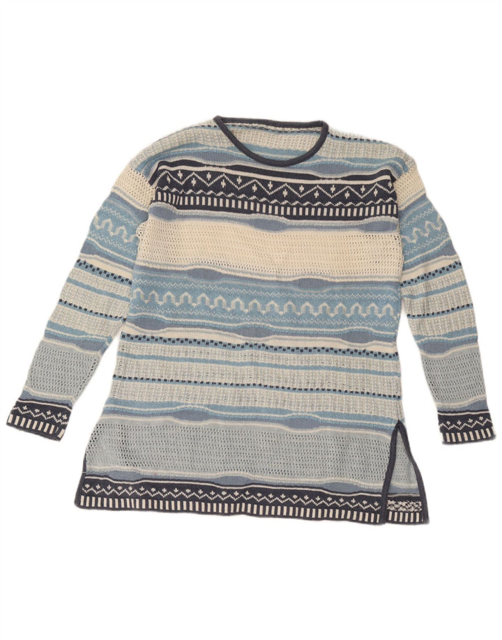 Vintage Womens Boat Neck Jumper Sweater UK 12 Medium Multicoloured Striped