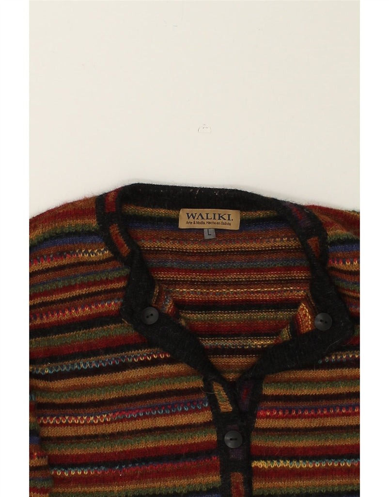 VINTAGE Womens Cardigan Sweater UK 16 Large Brown Striped | Vintage Vintage | Thrift | Second-Hand Vintage | Used Clothing | Messina Hembry 