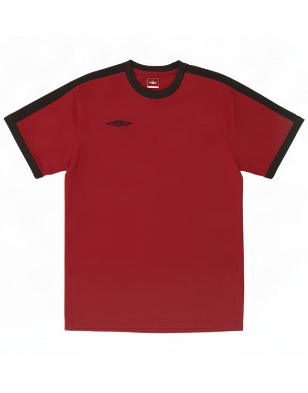 Umbro Mens Graphic T-Shirt Top Large Red Colourblock Polyester