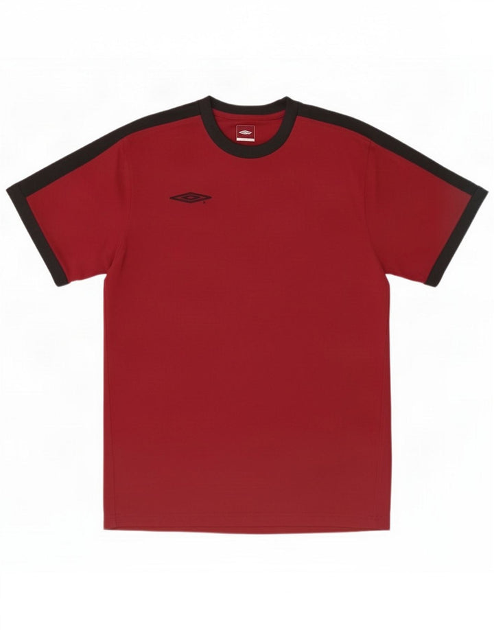 Umbro Mens Graphic T-Shirt Top Large Red Colourblock Polyester