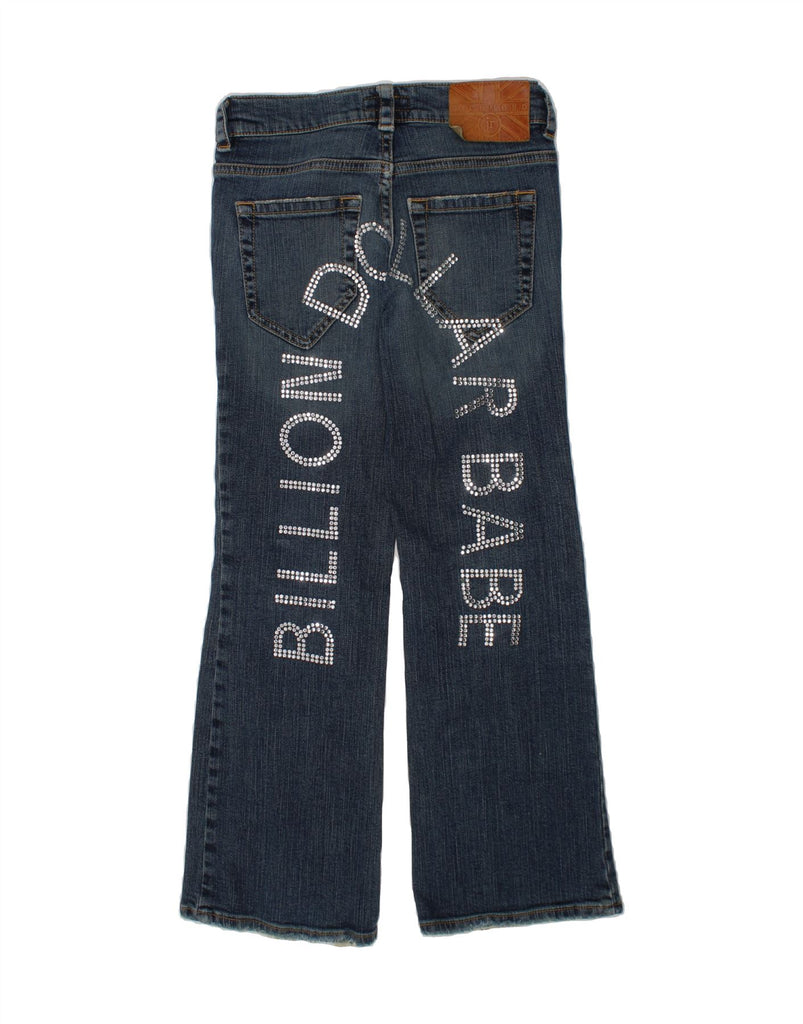 RICHMOND Girls Graphic Bootcut Jeans 8-9 Years W24 L24 Blue Cotton Vintage Richmond and Second-Hand Richmond from Messina Hembry 