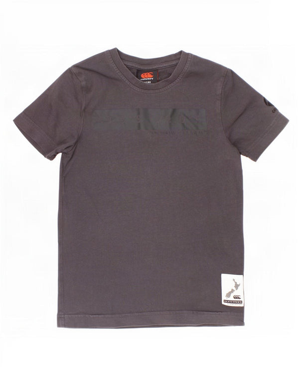 Canterbury Boys Graphic T-Shirt Top 7-8 Years Grey Cotton