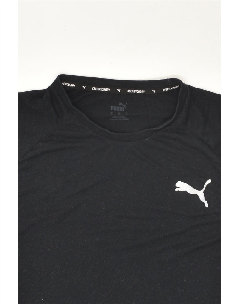 PUMA Mens T-Shirt Top Medium Black | Vintage Puma | Thrift | Second-Hand Puma | Used Clothing | Messina Hembry 