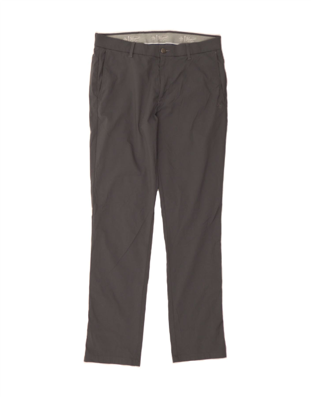 PENGUIN Mens Slim Chino Trousers W32 L32 Grey Nylon Vintage Penguin and Second-Hand Penguin from Messina Hembry 